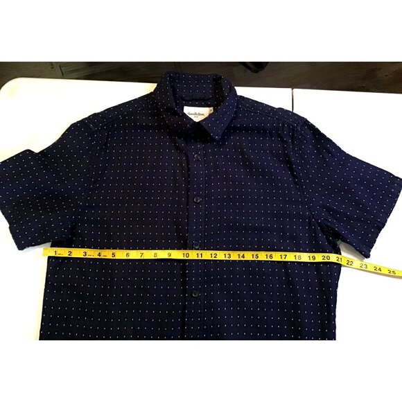 GOODIELLOW- BLUE /WHITE PATTERN STANDARD FIT MENS SHIRT SIZE MEDIUM - Picture 5 of 6
